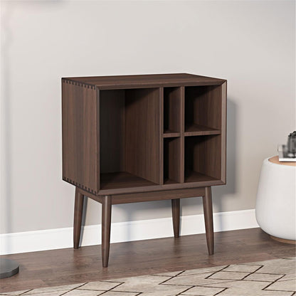 LIAN16PENG CD Rack Retro Vinyl Record Cabinet Magazine Storage Bookcase Wooden Sofa Sideboard Disc Rack