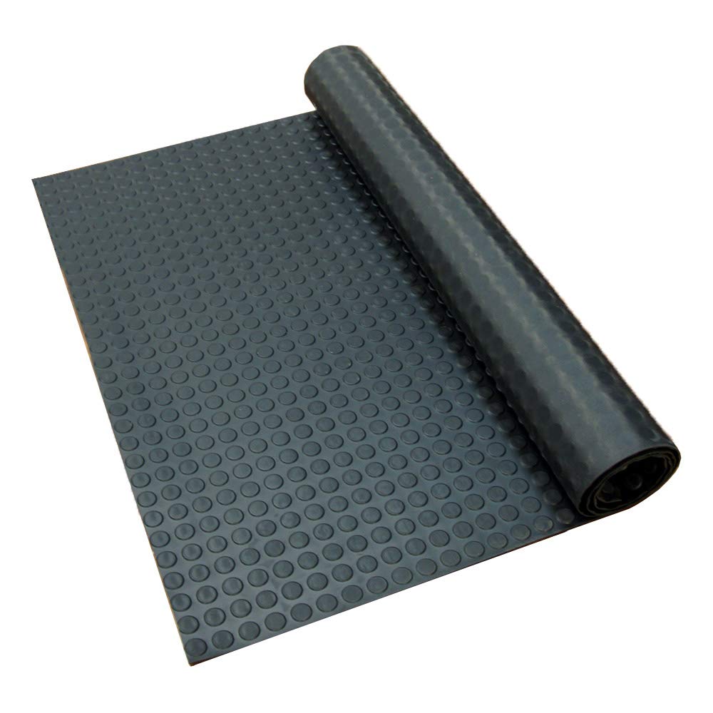 Rubber-Cal Coin-Pattern Thermoplastic Flooring - 3.5mm x 36" x 20ft - Black