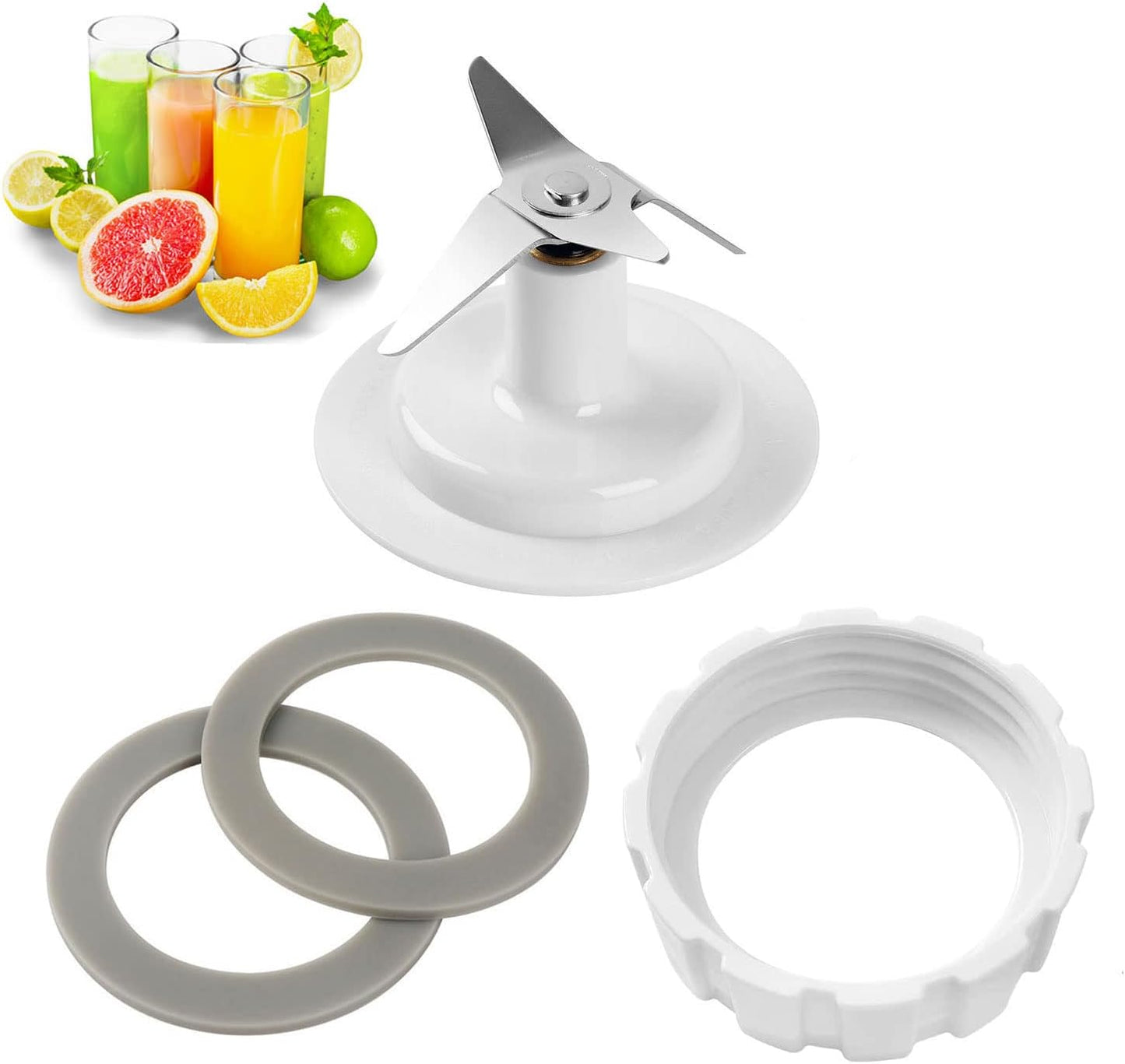 Blade Replacement Parts for Hamilton Beach Blender - Includes Jar Base Cap and 2 O-Ring Seal Gaskets