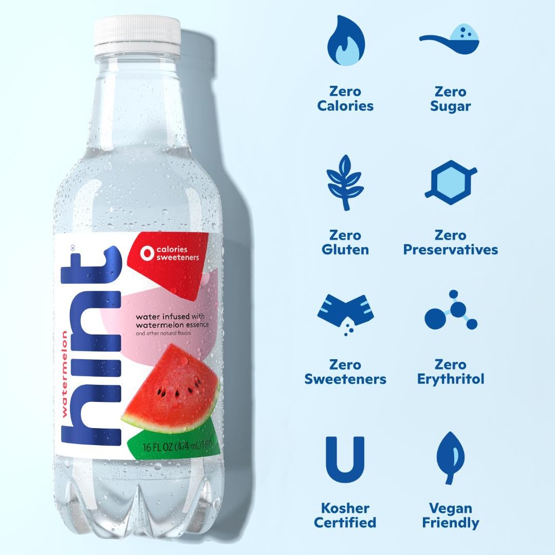 Hint Bottled Water, Smashup Variety Pack Bundle - Purified Flavored Water with Zero Calories, Sugar Free, Natural Flavors - 16 Fl Oz (Pack of 36)