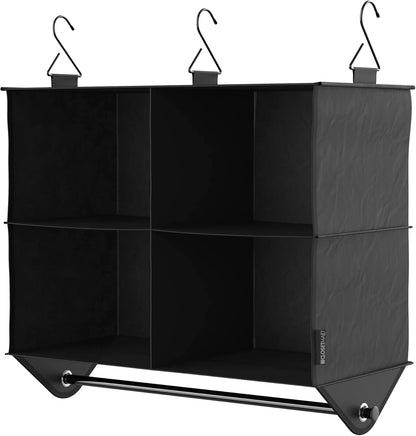ClosetMaid 4-Shelf Closet Fabric Hanging Organizer with Garment Rod for Shirts, Sweaters, Pants, Hats, Shoes, Purses