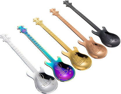 Guitar Spoon Set, Stainless Steel Coffee Spoon, Demitasse Espresso Spoons 5pcs