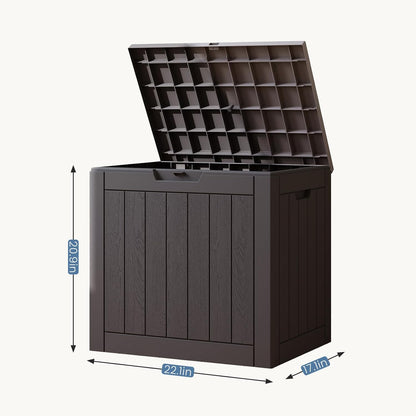 31 Package DUMOS Gallon Deck Box, Lockable Outside Storage Box for Outdoor Use, Outside Waterproof Resin Delivery Box