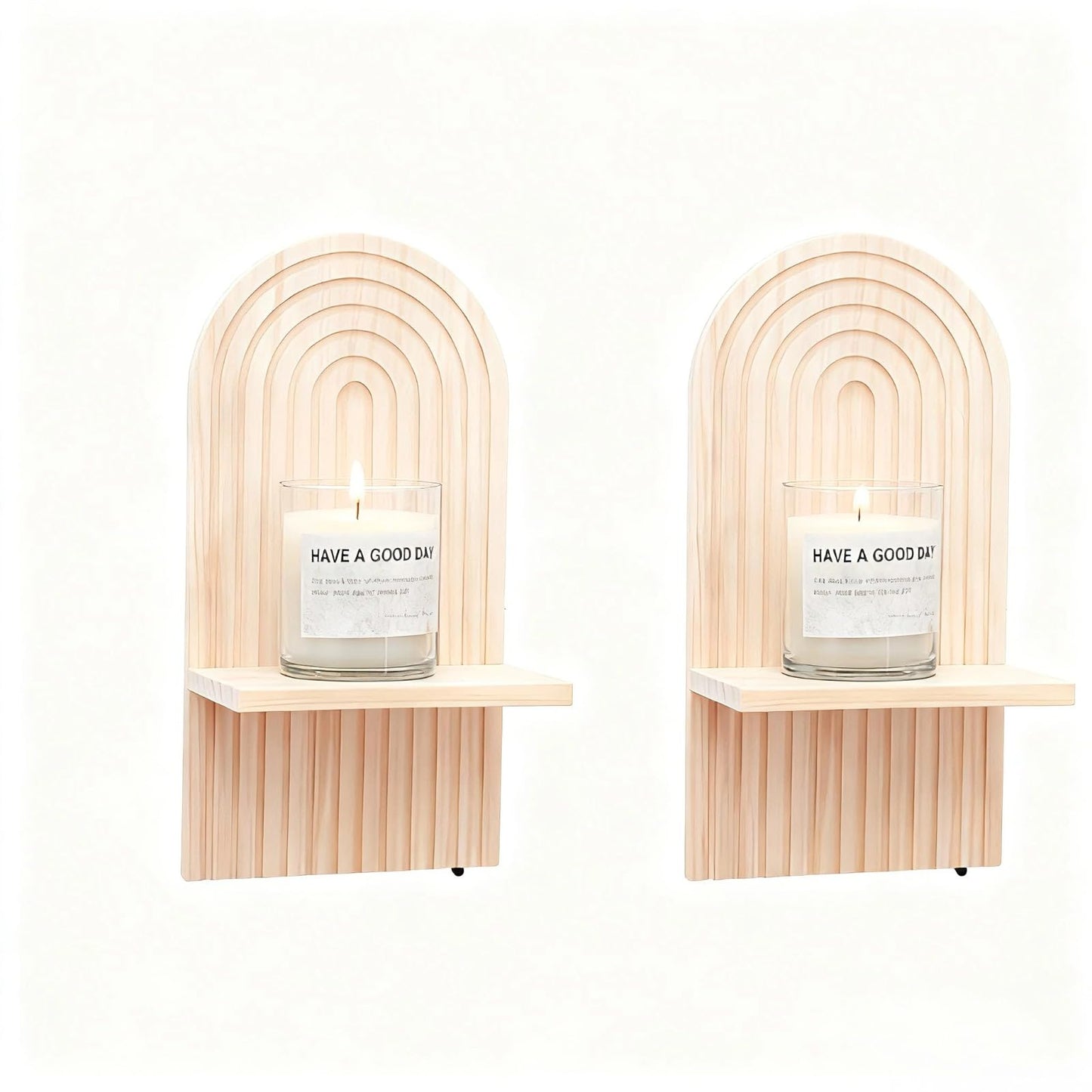 BEWITU Wall Candle Holder, Solid Wood Candle Sconces Storage Rack Candles Holder Decor Candle Tealight for Bedroom Living Room Bathroom Farmhouse Classroom Office Home Nursery Decorations