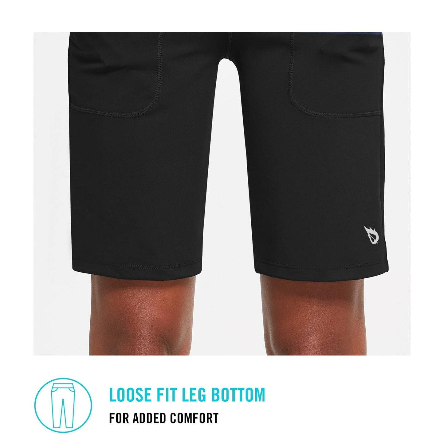 baleaf Women's 10" Bermuda Long Shorts Running Athletic Shorts High Waisted Casual Summer Knee Length Black Size L