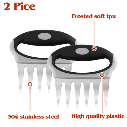 Lisnoway Meat Claws for Shredding, Metal Set of 2 Tools, Chicken Shredder, Meat Shredder Claws, BBQ Shredding Claws, Pulled Pork, Bear Claws, Pork Shredding Claws Shred Cut Meats