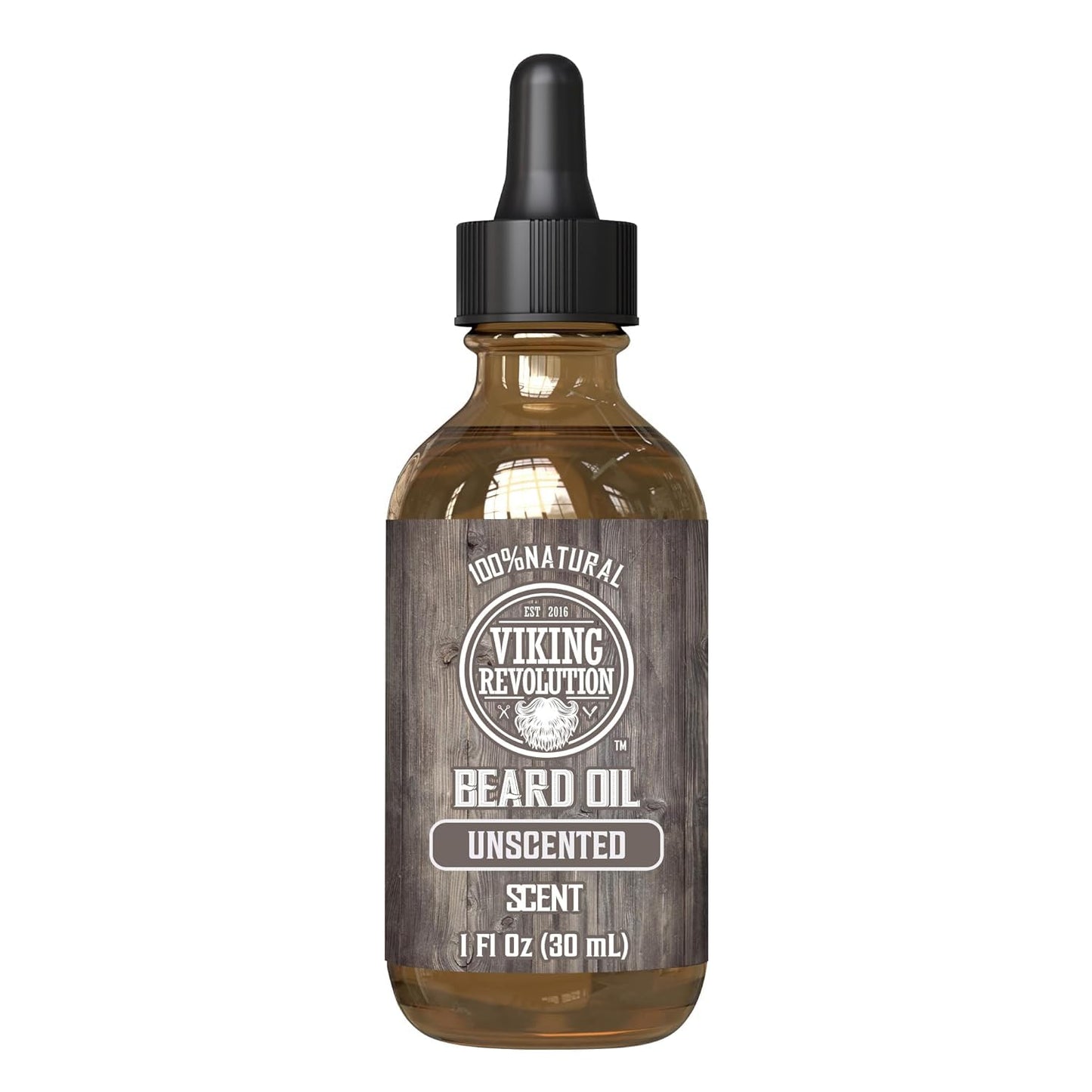Viking Revolution Sandalwood Beard Oil for Men - Natural Mens Beard Oil with Argan Oil and Jojoba Oil - Beard Softener, Strengthens and Moisturizes - Beard Conditioner for Men (Sandalwood, 1 Pack)