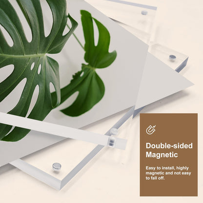 Egofine 5x7 Acrylic Frames 6 Pack, 20mm Thicker Frameless Clear Picture Frames, Double Sided Magnetic Picture Frames, Free Standing Desktop Display