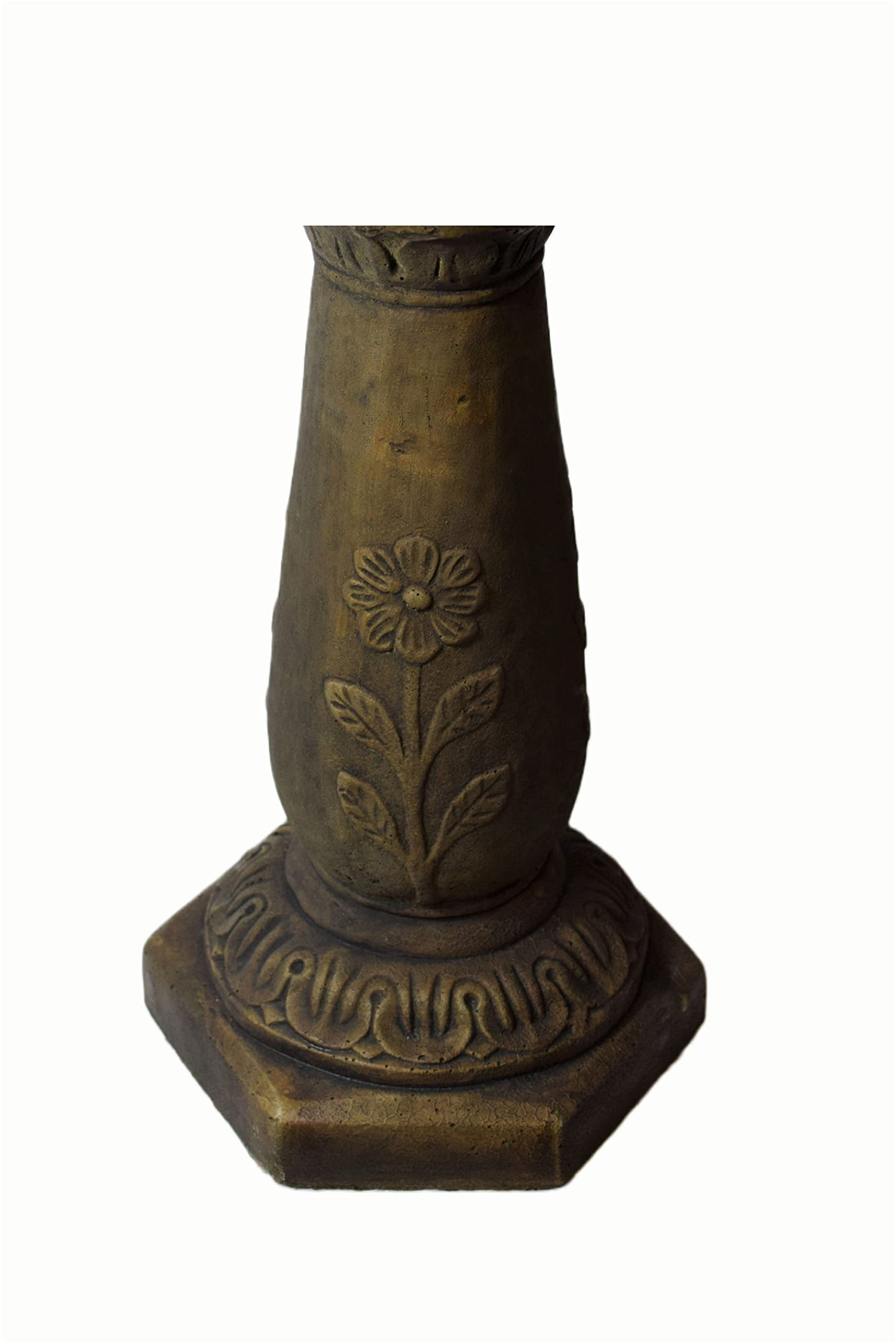 Solid Rock Stoneworks Daisy Pool Birdbath- 26" Tall x 19" Dia- Espresso