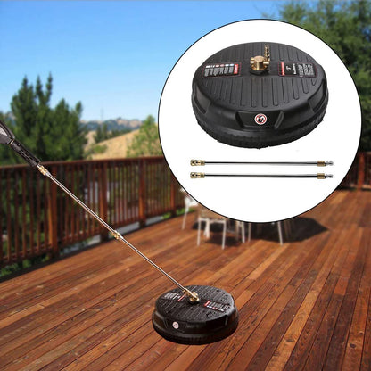 15" Pressure Washer, 3600 PSI Surface Cleaner Attachment with 2 Power Washer ExWands and 2 1/4 inch High Replacement Nozzles, for Decking, Brick, Stone