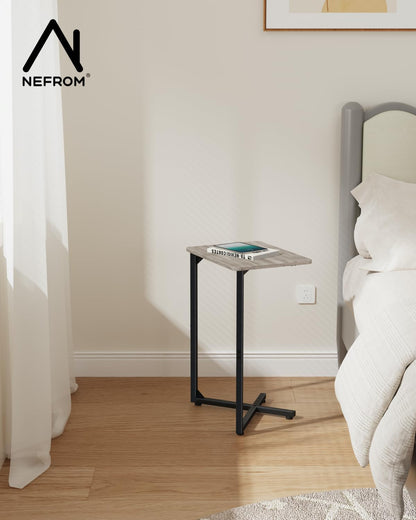 Generic ET-X-GYW1 NEFROM C-Shaped End Table, Small Couch Side Table, Sofa TV Tray Table for Living Room, Bedroom