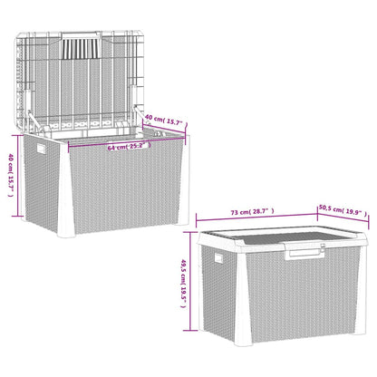 Kalmrek Patio Storage Box Brown 33 gal Polypropylene Resin Wicker Garden Deck Porch Outdoor Storage Chest Bench with Lockable Lid and Gas-Lift Mechanism for Cushion Pillow Tool Organization
