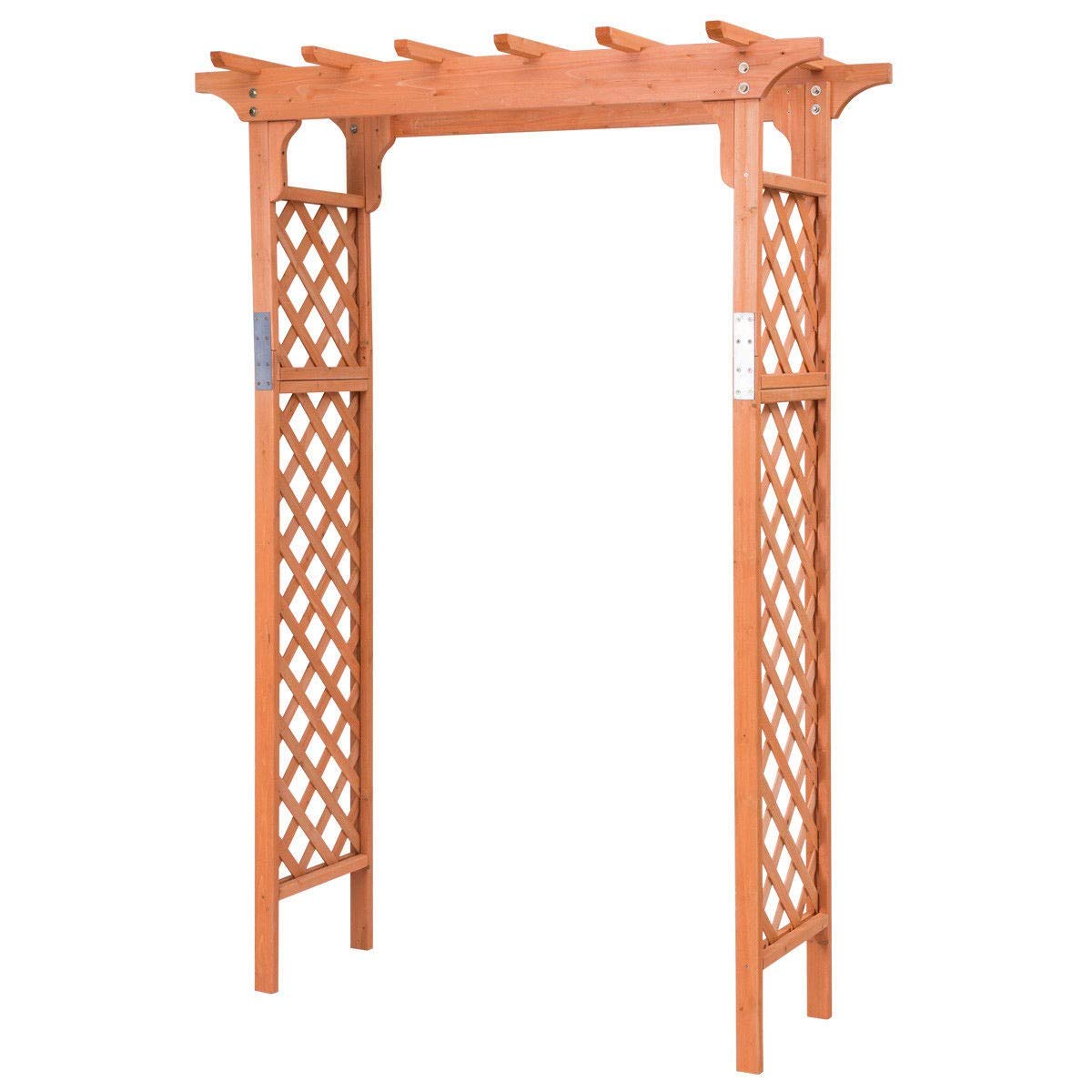 LHONE Garden Arches and Arbors Fir Wood Over High Outdoor Patio Pergola Arbors Garden Trellis for Wedding Climbing Plants Bridal Party Decoration Natural (88")
