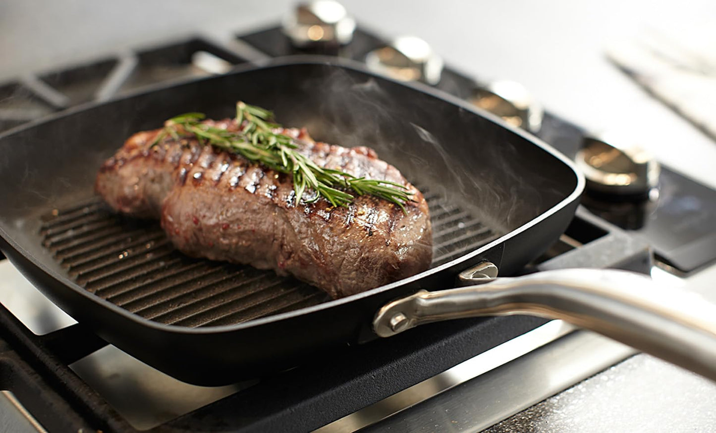 Scanpan Pro IQ 10.5” Square Grill Pan - Easy-to-Use Nonstick Cookware - Dishwasher, Metal Utensil & Oven Safe - Made by Hand in Denmark