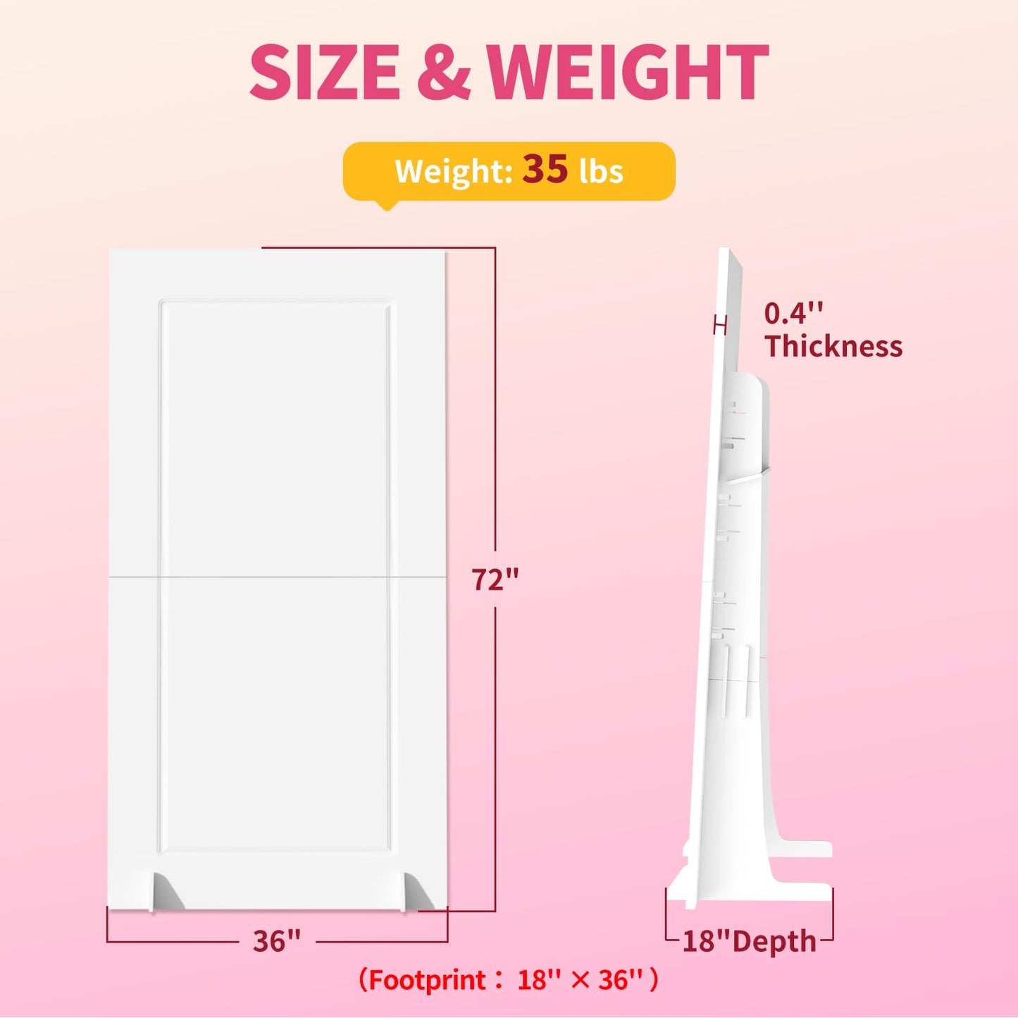 imprsv 6FT Square Arch Backdrop Stand, 0.4'' Thickness 36 LBS Reusable PVC Board with Stand, Tool-Free Assembly , SUV Friendly, Birthday Party Decoration, Photobooth Props