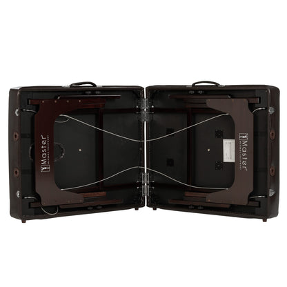 Master Massage 31" Supreme LX Extra Wide SPA Salon Facial Beauty Bed Portable Massage Table with Ambient Lighting System, Easy Set Up PU Upholstery 3" Thick Memory Foam, Coffee