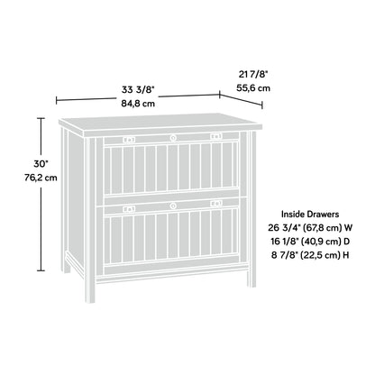 Sauder Costa 2 Drawer Lateral File Cabinet with Lock for Home Office, in Chalked Chestnut