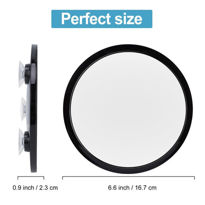 YoHumk Fogless Shower Mirror for Shaving and Makeup with 3 Removable Powerful Suction Cups, Shatterproof Anti Fog Mirror for Shower and Bathroom, Glassless Safety Kids Mirror (Black)