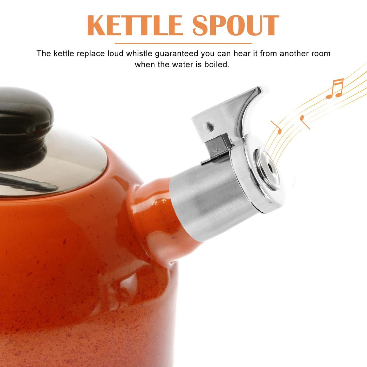 DOITOOL Tea Kettle Whistle Replacement Stainless Steel Teapot Spout Tip Water Boiling Kettle Nozzle Stovetop Teapot Warning Accessory