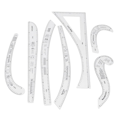 Professional Sewing Ruler Set, 7-Piece French Curve Pattern Making Rulers for Tailors, Designers, Beginners