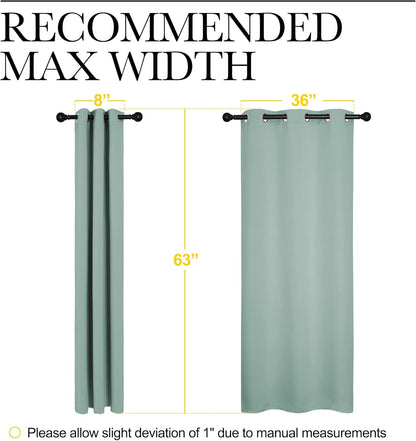 NICETOWN Small Window Curtains - Thermal Insulated Grommet Drapes in Seafoam Green | Set of 2 (W42" x L63")