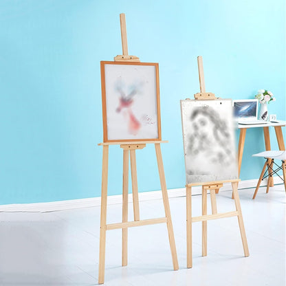 XYIANG Folding Easel, Wooden Adjustable Easel with Tripod Legs, Portable Painting Easel Stand Wood Artist Easel, for Painters, Students (A 150CM)