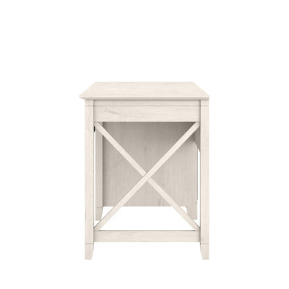 Bush Home Key West Computer Desk with Storage | Farmhouse PC Table for Home Office in Linen White Oak | 54W x 24D