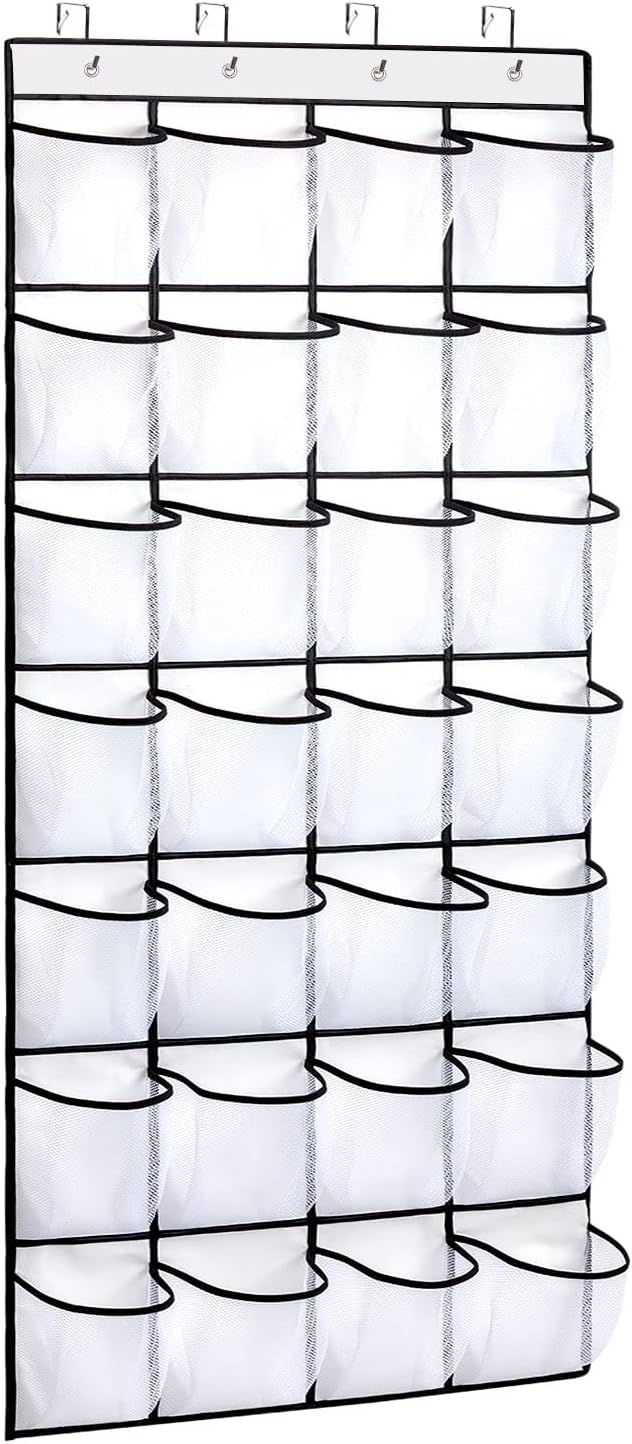 28 4 REGELETO Large Pocket Over the Door Shoe Organzier, Hanging Shoe Rack for Door Large Capacity Shoe Organizer