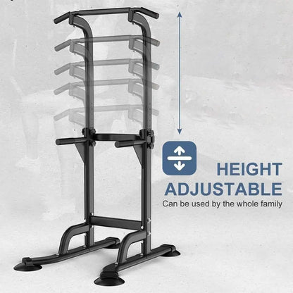 TsoLay Power Tower Pull Up Station, Multi-Functional Strength Training Fitness Workout Station, Pull Up Bar Free Standing with 10 Levels Adjustable Height, for Home Gym Strength Training Workout