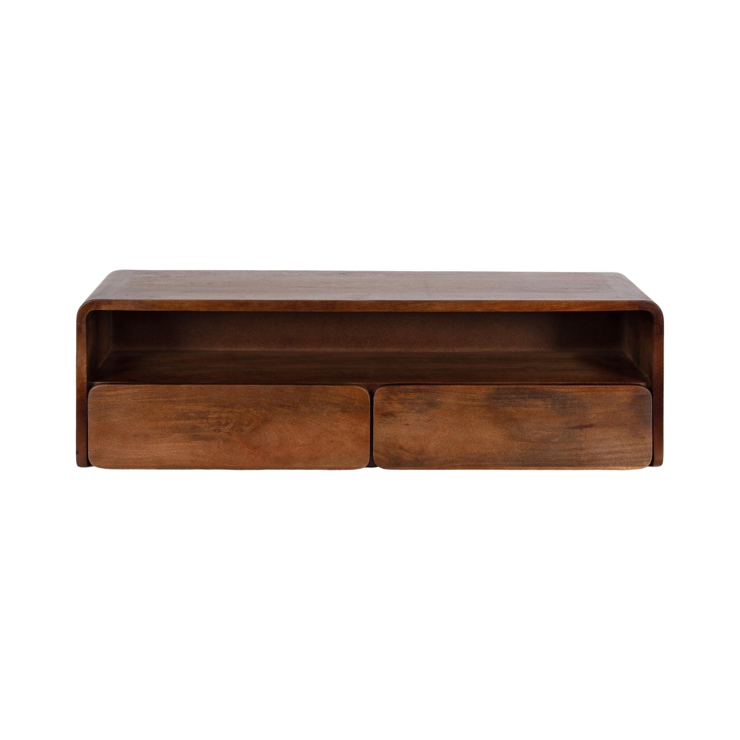 Kate and Laurel Kato Modern Floating Console Table for Entryway, 30 x 10 x 9, Walnut Brown, Decorative Transitional Floating Entryway Table with Storage Drawers for Living Room Storage Wall Shelf