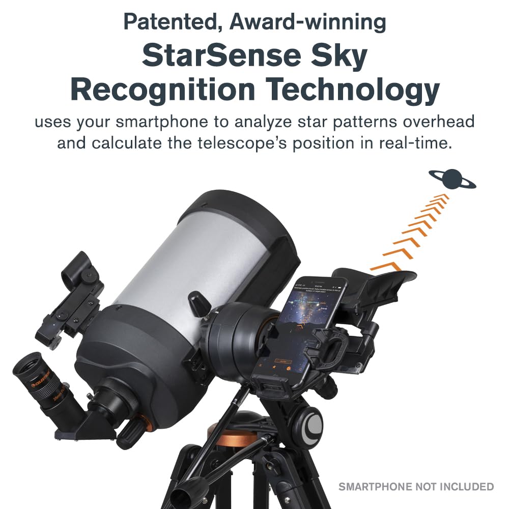 Celestron StarSense Explorer DX 5-inch App-Enabled Telescope – 130mm Schmidt-Cassegrain with Smartphone Dock & StarSense App – iPhone & Android Compatible – Easy-to-Use for Beginners