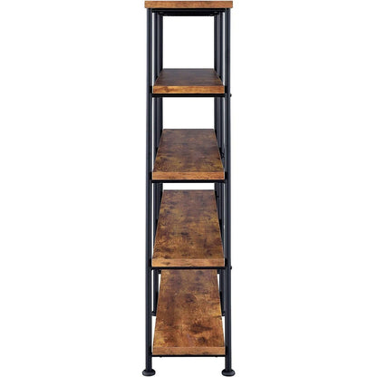 5-Tier Bookcase - Stylish Display Shelf for Home Decor & Books - Weathered Gray 4 Tier/Nutmeg & Black