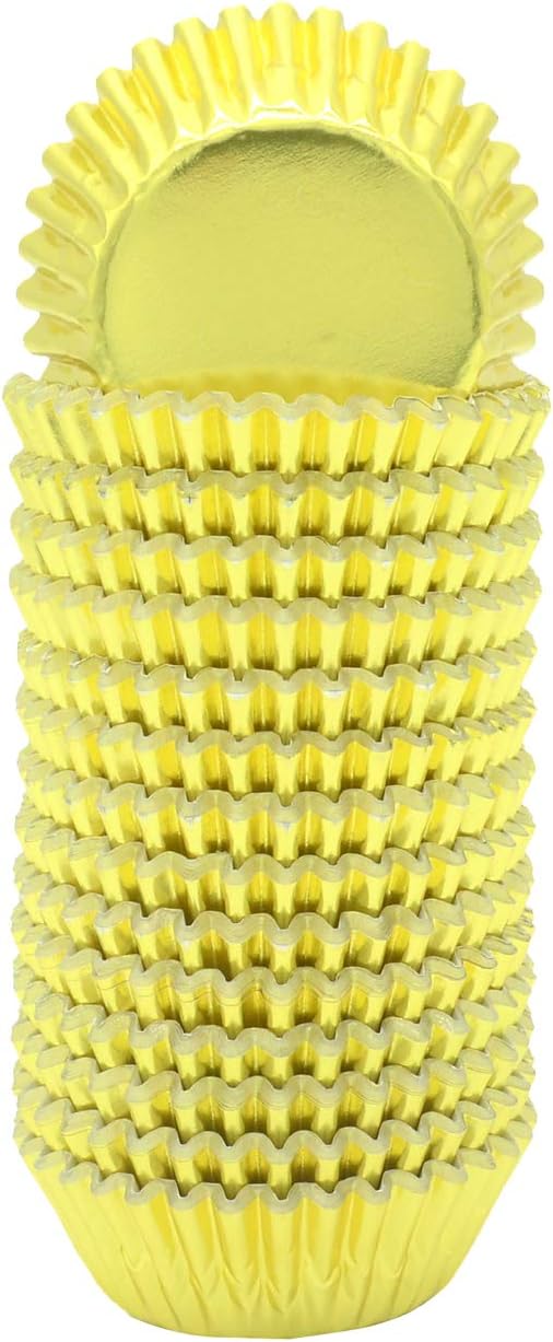 Mini Gold Foil Cupcake Liners, Muffin Baking Cups for Party and More, 300-Count