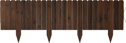 Wood Garden Edging Border, No Dig Landscape Edging, Decorative Flower Bed Border, 11.8" H x 48" L (1 Pack)