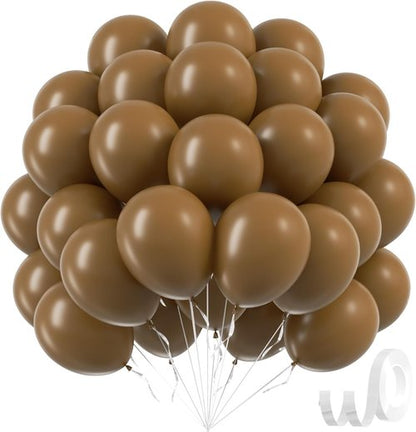Brown Latex Balloons - 12 Inch | 50 Pack for Birthday, Baby Shower, Wedding & Party Decor