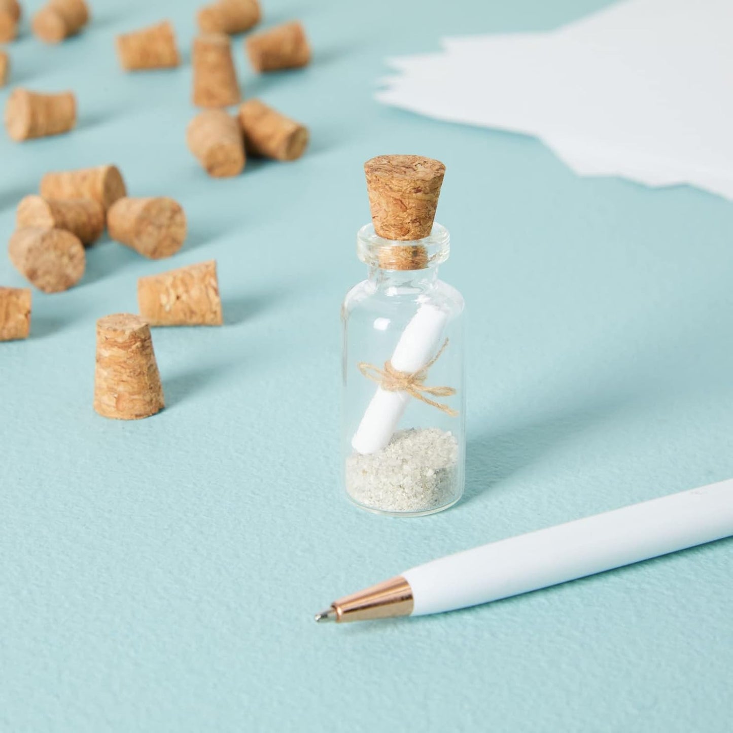 Size #1 Tapered Cork Plugs for Test Tubes, Mini Bottle Stoppers, DIY Crafts, 100 Pack (0.4 x 0.3 x 0.5 In)
