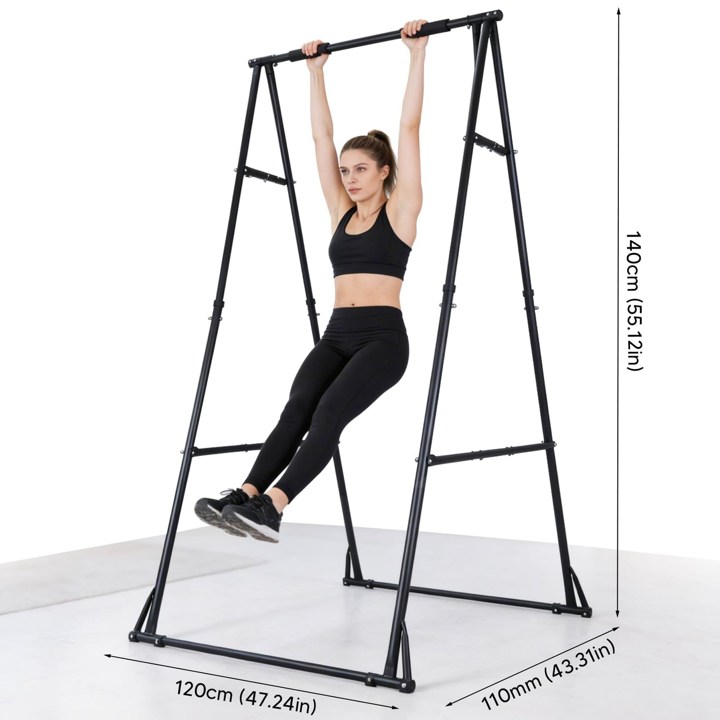 Generic Foldable Free Standing Pull Up Bar Stand Adjustable Pullup Fitness Equipment for Home Gym Strength Training