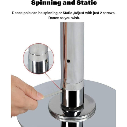 Portable Dance Pole Kit, for Home, Club, or Studio, Adjustable Height, Easy to Install, Heavy-Duty Steel Design
