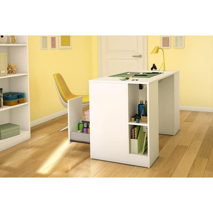 South Shore Crea Craft Table with Open and Closed Storage, Pure White