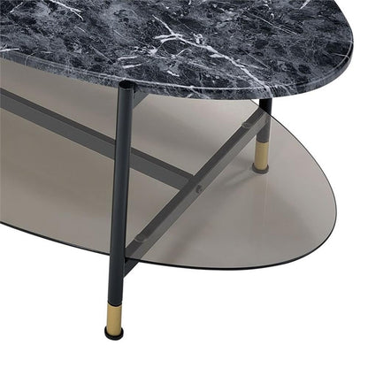 Acme Furniture 2 Piece Oval Nesting Coffee Table, Black