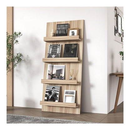 UWYTGF Magazine Rack, Wooden Magazines Shelves Display Stands, Publication Organizer Shelf for Journals, Booklet Holders for Residences, Retail Spaces, and Reception Areas,for Informati,Black