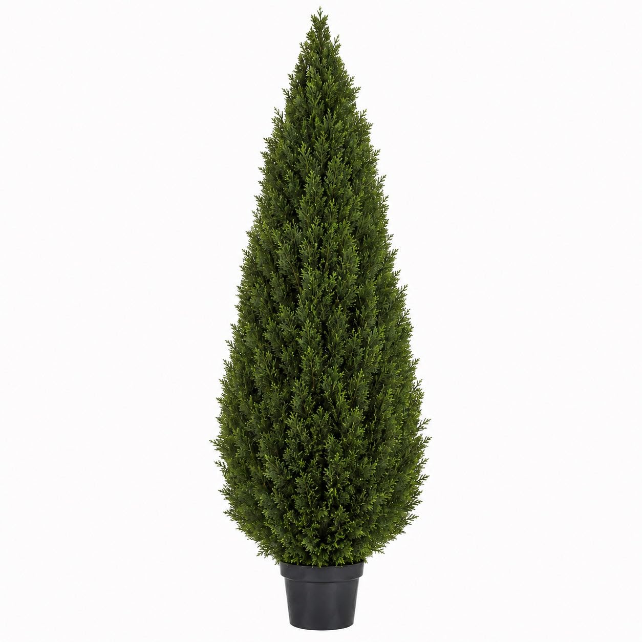 SilksAreForever 6' Outdoor UV-Proof Artificial Cedar Cone-Shaped Artificial Topiary Tree w/Pot -Green