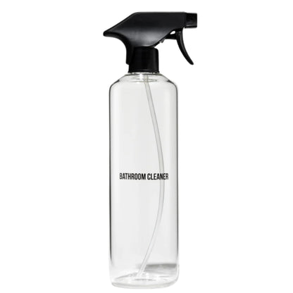 Public Goods Empty Glass Spray Bottle for Bathroom Cleaner | Refillable Spray Bottle for Cleaning | Made with Clear Borosilicate Glass for Toilets, Tile, Showers, Sinks | BPA Free | 24 Oz