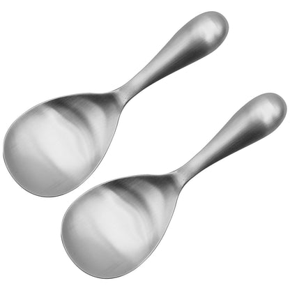 2 Pack Stainless Steel Rice Spoons, 8 Inch Thickened Heat Resistant Serving Spoon, Cooking Spoon for Kitchen Utensils
