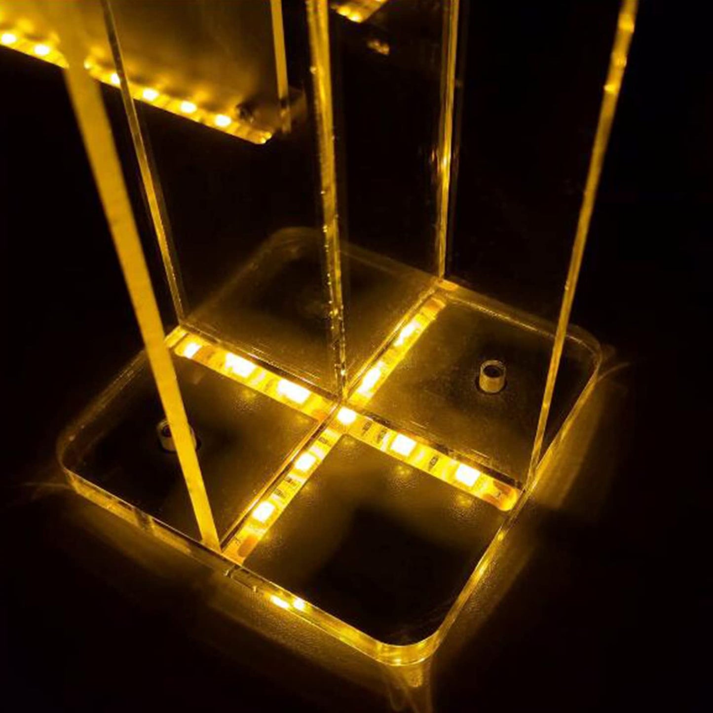 LaseVe Podium Podium Acrylic Lectern Pulpit Luminous Podium, Welcome Podium, Reception Chair Podium Conference Stage,Clear Rolling Podium Floor Podium with Light,Clear