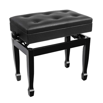 JDXQBLD Luxury Ergonomic Wooden Piano Bench with Soft Leather Seat and Book Storage Compartment Sturdy and Durable Piano Stool
