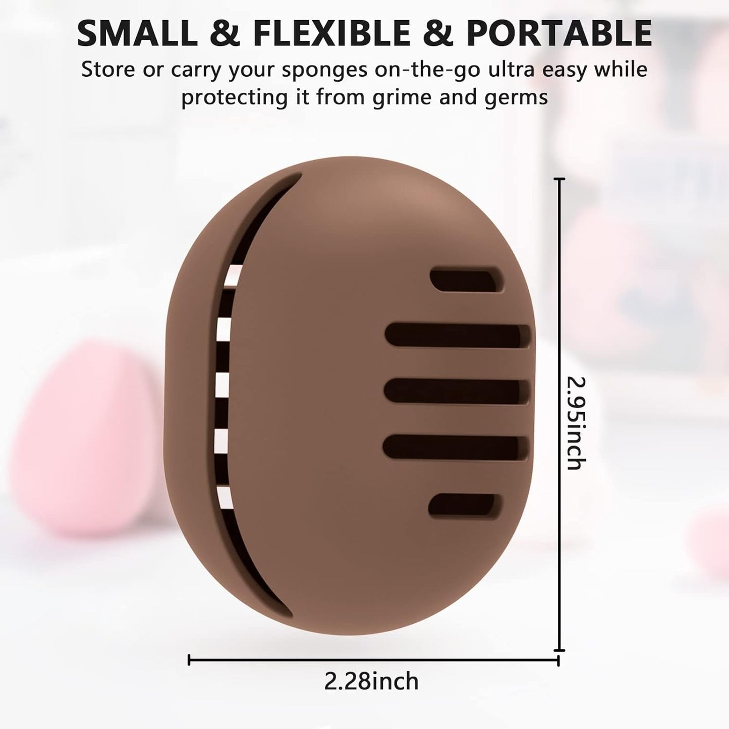 2 Pcs Makeup Sponge Holder,Double-Sided Breathable Silicone Beauty Blender Holder for Travel or Daily,Shatterproof Make-up Travel Case Quick Drying Easy to Carry,Grey+Pink