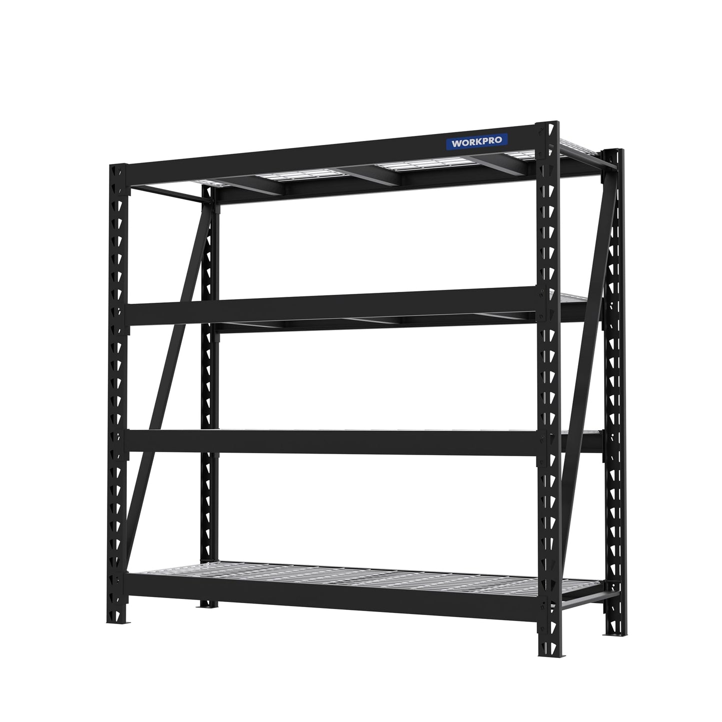 WORKPRO Garage Shelving, 68"W x 24"D x 65"H, 7200 LBS Load, Heavy Duty Metal Shelves for Storage, Industrial Shelving Storage Rack for Warehouse Kitchen Shop Basement, Black, Pack of 1