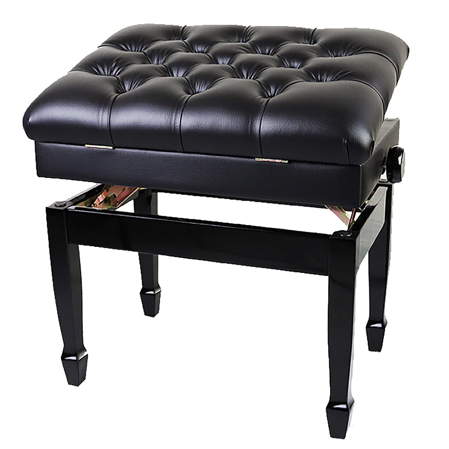 Leather Piano Bench Deluxe with Music Storage Height Adjustable Stool Comfortable Widened Cushion for Home & Professional Use zwart (zwart One Size)