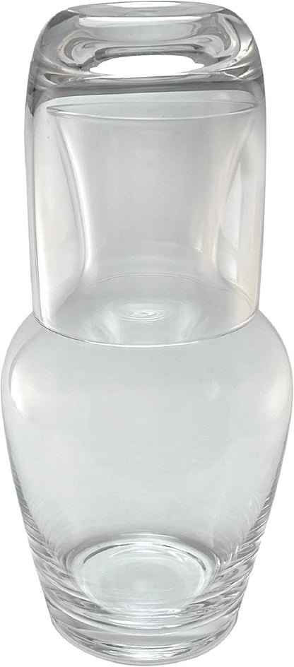 26 oz Lily's Home Water Carafe, With Glass Cup as Lid, Bedside Water Carafe for Bedroom, Bathroom, or Kitchen, Ideal